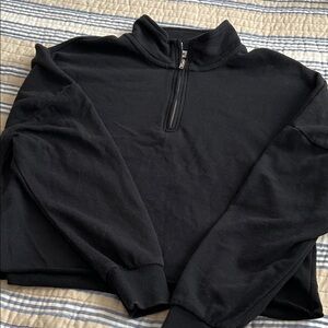 Garage Women's Black Zip-Up Top, cropped, size M,EUC